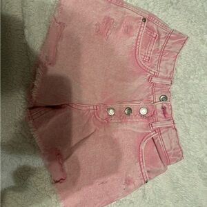Pink Distressed Women's Shorts